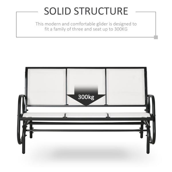 English Elm Outsunny 3 Seat Outdoor Glider Bench Powder Coated Metal Frame Mesh Porch Swing W2225P174334