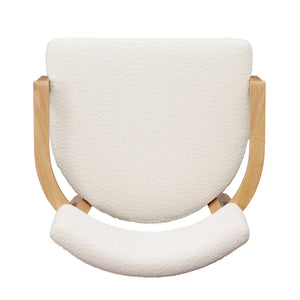 English Elm Christopher Knight Home® - Mid Mid Century Modern Boucle Dining Chairs with Wood Frame, U-Shape Arms, High-Density Foam Comfort Beige,Oak N771P331337A