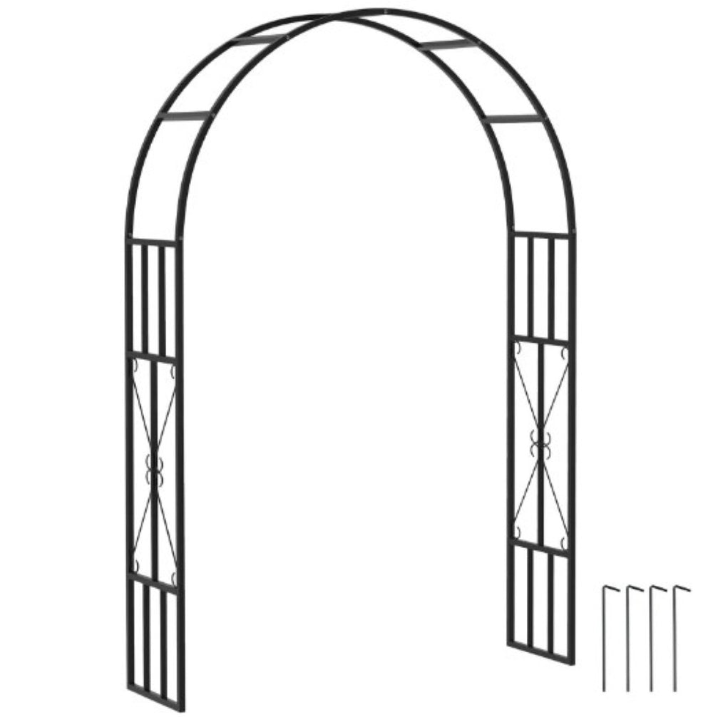 English Elm Garden Steel Arch Arbor with Powder Coated Frame for Climbing Roses and Vines T3971P422187