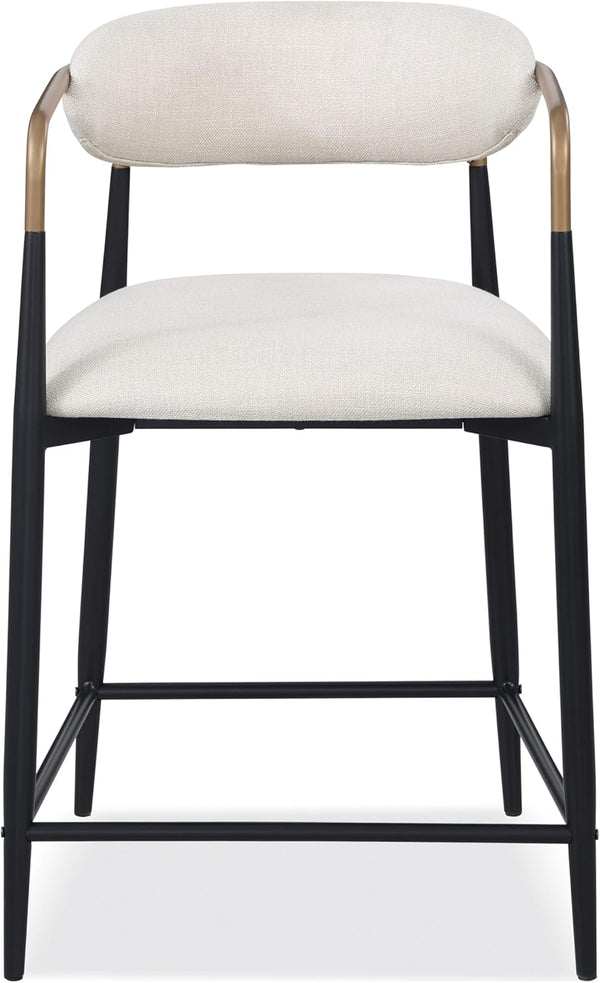 English Elm Contemporary Northall Arm Chair with Sleek Upholstery and Minimalist Profile for Modern Dining Spaces Black,Gold,White 56 L x 26 W x 13 H B2741P409548