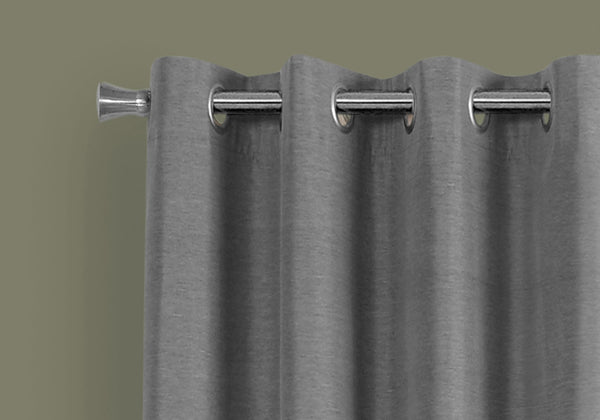 English Elm Curtain Panel Set, 2Pcs 54"X95", 100% Blackout Grey Grommet Panels For Privacy & Energy Efficiency B2710P218782