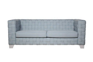 English Elm Saree Teal Chenille Sofa with White Legs Tailored Tight Back for Modern Living Rooms B2726P453250