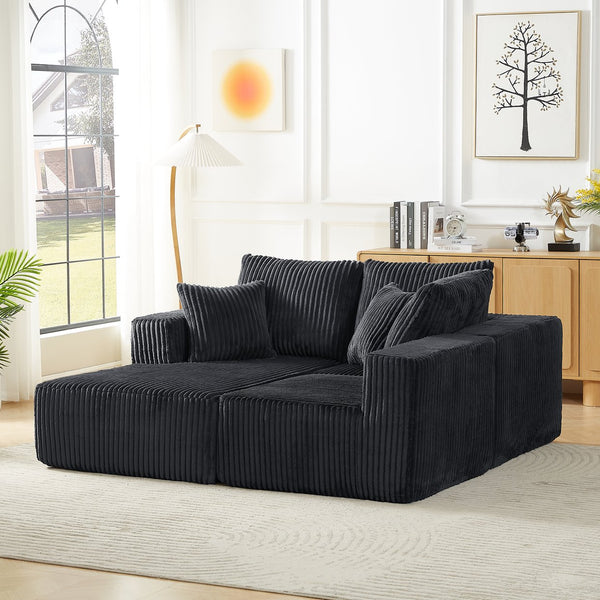 English Elm Modular Sectional Sofa - Modern Corduroy Cloud Couch, Deep Plush Seating, No Assembly, Family-Friendly W2339S00048