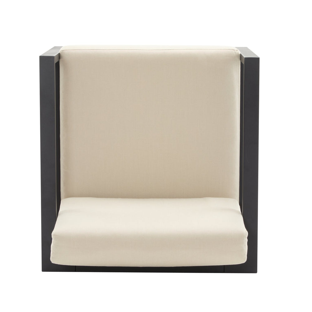 English Elm Christopher Knight Home® - 27.7'' Modern Outdoor Lounge Chair Beige+Black – Lightweight Aluminum Frame, Weather-Resistant Cushions, Plush Comfort N767P237029B