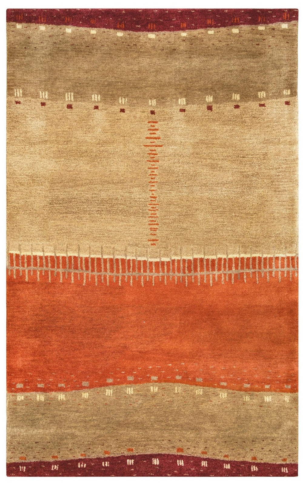 Alora Decor Desert Hand-Tufted Wool Rug In Rustic Southwestern Tones — Durable Hard-Twist Pile, Lodge Style 3'6" x 5'6" 01201200200043656