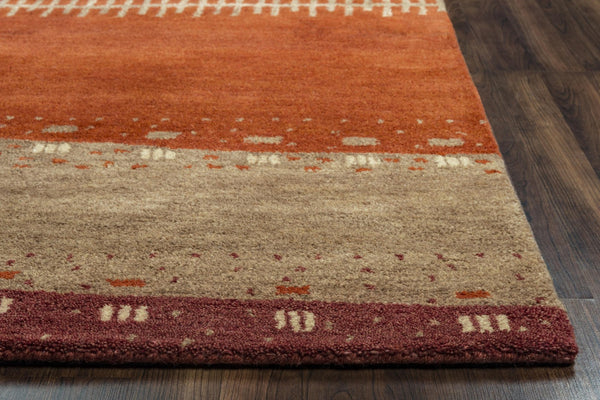 Alora Decor Desert Hand-Tufted Wool Rug In Rustic Southwestern Tones — Durable Hard-Twist Pile, Lodge Style 3'6" x 5'6" 01201200200043656