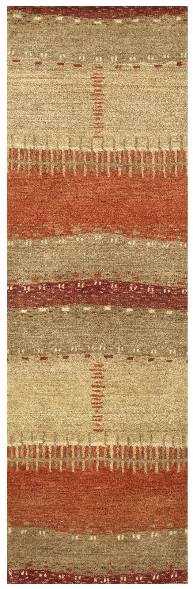 Alora Decor Desert Hand-Tufted Wool Runner 2'6"X8' In Southwestern Reds And Browns — Plush Durable Lodge Charm 01201200200042608