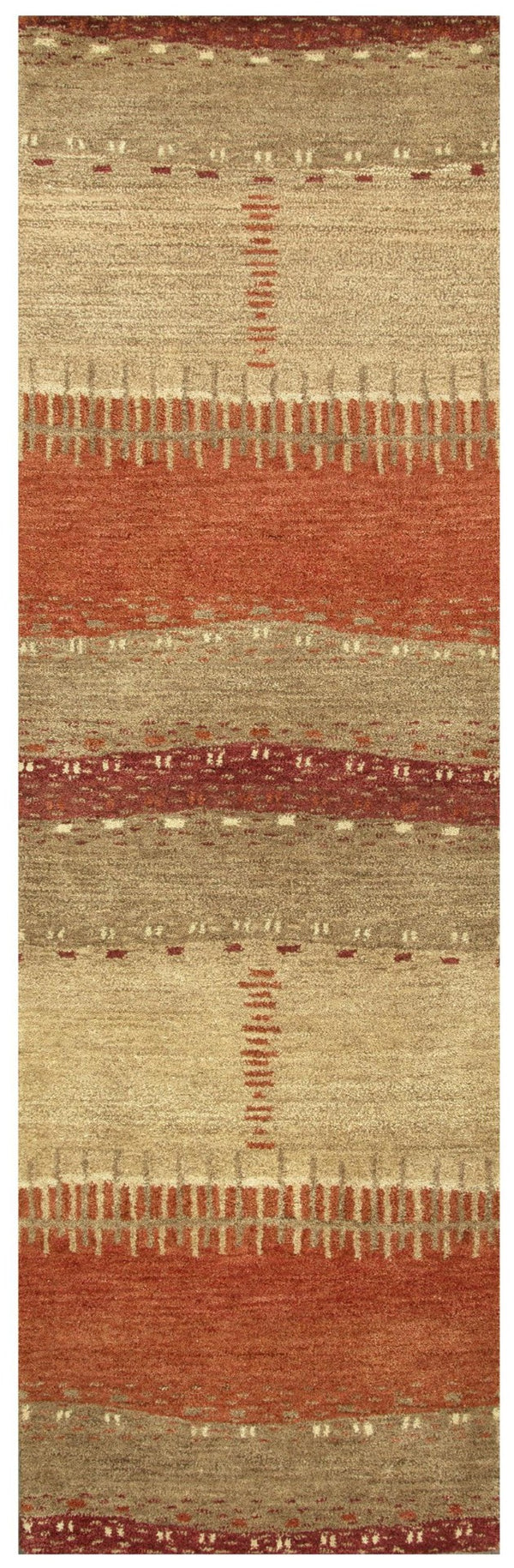 Alora Decor Desert Hand-Tufted Wool Runner 2'6"X8' In Southwestern Reds And Browns — Plush Durable Lodge Charm 01201200200042608