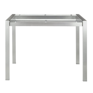 English Elm Fuji Contemporary Counter Table - Sleek Stainless Steel & Clear Glass For Modern Dining Spaces B202P223307