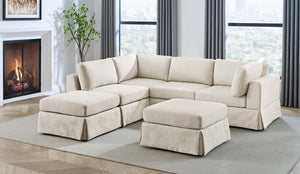 English Elm 6-Piece Upholstered Sectional - Cozy Modular Design With Removable Slipcovers Perfect For Any Space B343S00015