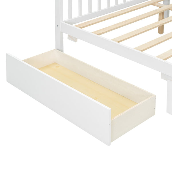 English Elm Twin House Bed Solid Pine Kids Cottage Frame with Storage Drawers Imaginative Room N708P309247K
