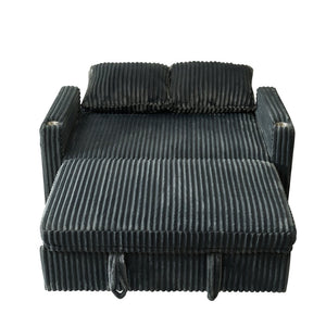 English Elm 53-inch Corduroy Recliner Sofa Bed with Usb Port Five Position Backrest Adjustment W2564P335437