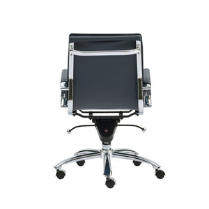 EuroStyle Gunar Pro Leatherette Low Back Task Chair with Chromed Steel Base for Offices Blue 25 D x 23 W x 38.5 H 01263BLU