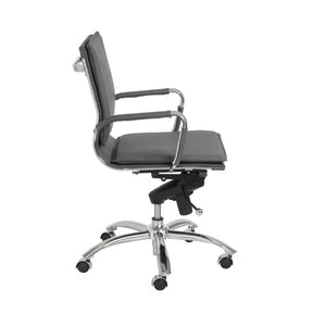 EuroStyle Gunar Pro Leatherette Low Back Task Chair with Chromed Steel Base for Offices Gray 25 D x 23 W x 38.5 H 01263GRY