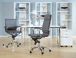 EuroStyle Gunar Pro Leatherette Low Back Task Chair with Chromed Steel Base for Offices Gray 25 D x 23 W x 38.5 H 01263GRY