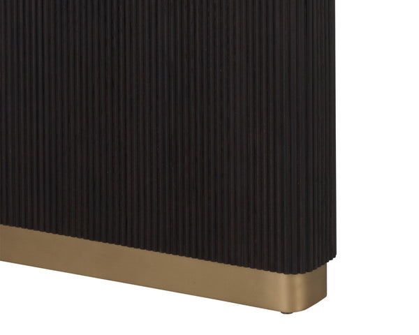 Sunpan Kalla Dining Table - Elegant Oak Design with Brushed Gold Accents for Contemporary Dining Spaces Rectangular - 96W x 44D x 30.25H