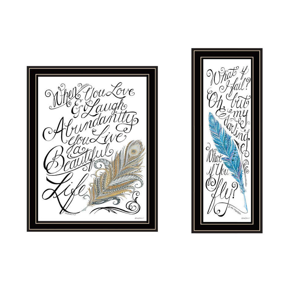 English Elm Trendy Decor 4u Motivational Typography 2 Piece Framed Canvas Art for Home Office B067P256640
