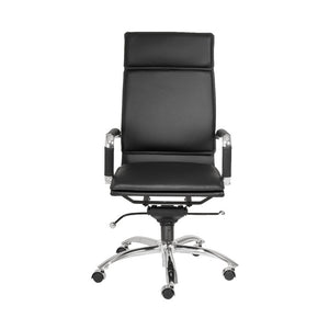 EuroStyle Gunar Pro Executive Leatherette Chair with Chrome Base and Adjustable Knee Tilt Black 25 D x 23 W x 46 H 01264BLK