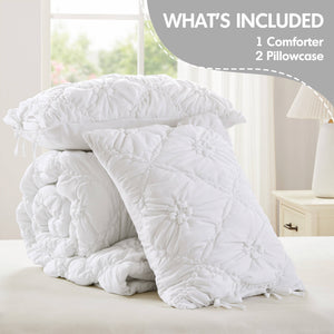 English Elm 3PCS Plush Microfiber Full/Queen Comforter Set with Hypoallergenic Poly Fill and Soft Shams White 16.93 L x 12.99 W x 6.69 H B035P366529