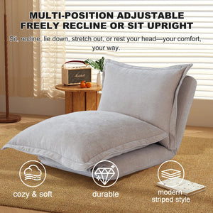 English Elm Convertible Floor Sofa Bed: Stylish, Space-Saving Chair With Adjustable Backrest & Soft Pillows W3422P364822