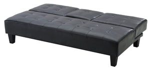 English Elm Richie G140-S Sofa Bed Black PU Faux Leather Convertible Sleeper with Cup Holders, Durable Frame B078108030