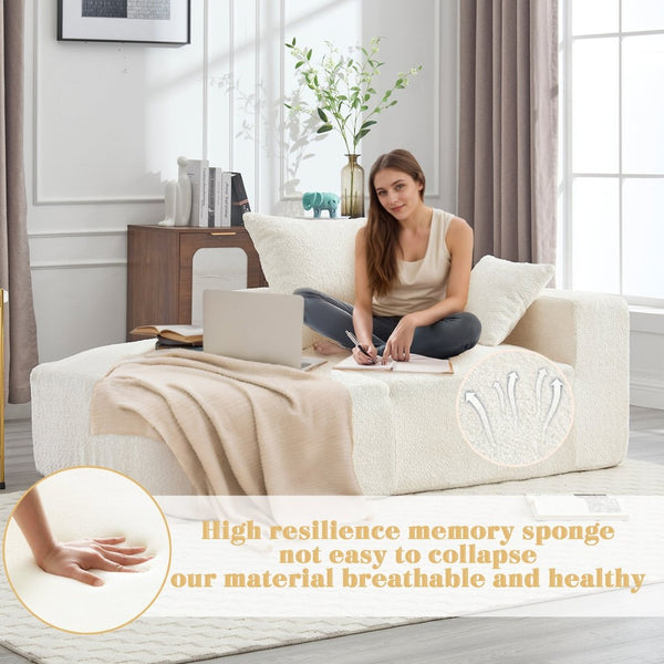 English Elm United Memory Foam 2-Seater Couch - Easy Transport, No Assembly, Deep Seat Chenille Sofa For Small Spaces W1568P222611-GIGA