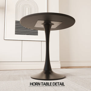 English Elm 31.5 Inch Round Mdf Tulip Pedestal Dining Set with Pu Leather Chairs for Small Spaces W2189S00838