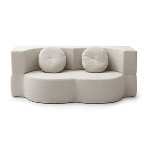 English Elm 2-in-1 Folding Floor Sofa Foam Sleeper Twin Futon Couch for Compact Living Spaces Khaki W1117P419831