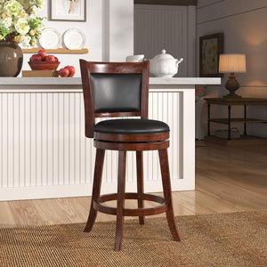 Jaxon Swivel Counter Stool Solid Rubberwood Padded Panel Back for Kitchen Islands