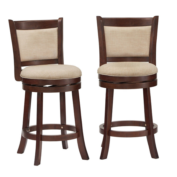 Jaxon Swivel Counter Stool Solid Rubberwood Padded Panel Back for Kitchen Islands