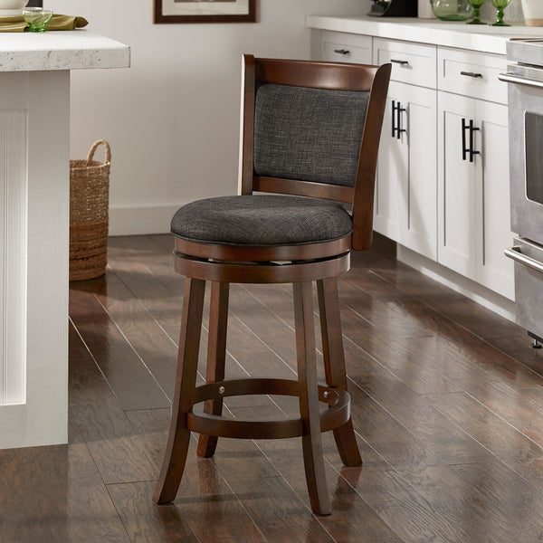 Jaxon Swivel Counter Stool Solid Rubberwood Padded Panel Back for Kitchen Islands