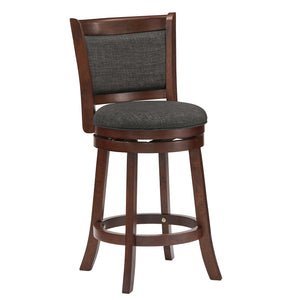 Jaxon Swivel Counter Stool Solid Rubberwood Padded Panel Back for Kitchen Islands