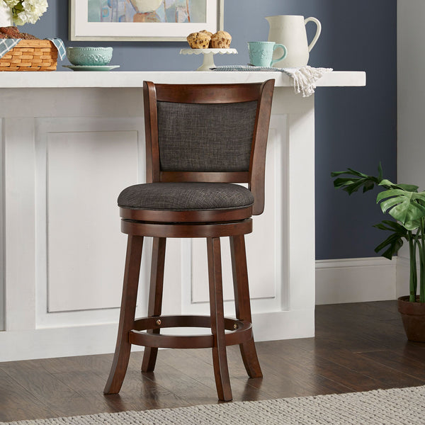 Jaxon Swivel Counter Stool Solid Rubberwood Padded Panel Back for Kitchen Islands