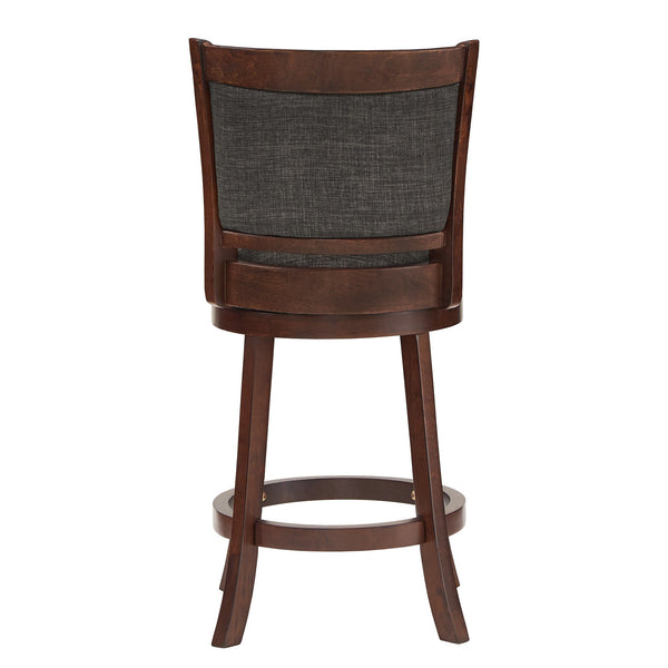 Jaxon Swivel Counter Stool Solid Rubberwood Padded Panel Back for Kitchen Islands