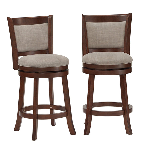 Jaxon Swivel Counter Stool Solid Rubberwood Padded Panel Back for Kitchen Islands