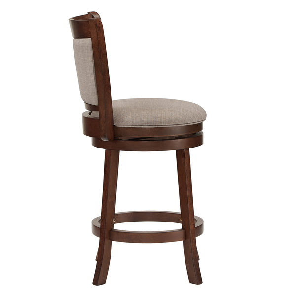 Jaxon Swivel Counter Stool Solid Rubberwood Padded Panel Back for Kitchen Islands