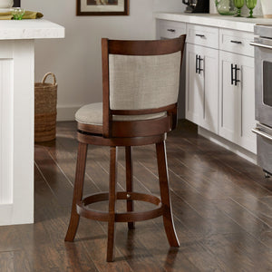 Jaxon Swivel Counter Stool Solid Rubberwood Padded Panel Back for Kitchen Islands