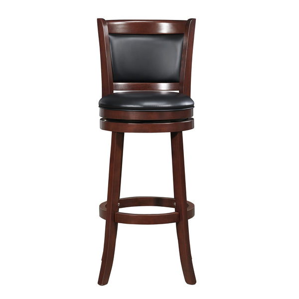 Jaxon Swivel Rubberwood Bar Stool with Upholstered Panel Back for Kitchen Seating