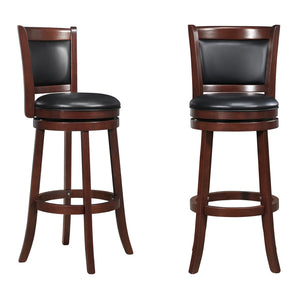 Jaxon Swivel Rubberwood Bar Stool with Upholstered Panel Back for Kitchen Seating