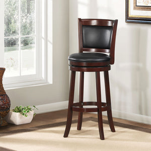 Jaxon Swivel Rubberwood Bar Stool with Upholstered Panel Back for Kitchen Seating