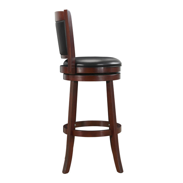 Jaxon Swivel Rubberwood Bar Stool with Upholstered Panel Back for Kitchen Seating