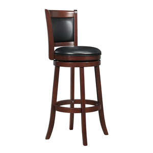 Jaxon Swivel Rubberwood Bar Stool with Upholstered Panel Back for Kitchen Seating