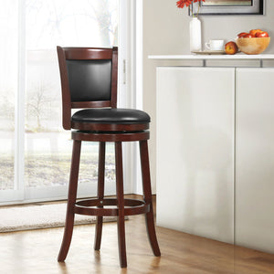 Jaxon Swivel Rubberwood Bar Stool with Upholstered Panel Back for Kitchen Seating