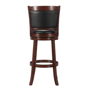 Jaxon Swivel Rubberwood Bar Stool with Upholstered Panel Back for Kitchen Seating