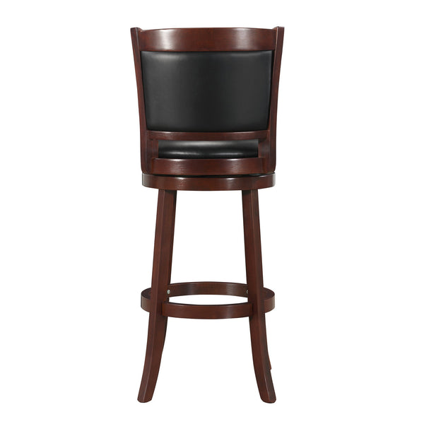 Jaxon Swivel Rubberwood Bar Stool with Upholstered Panel Back for Kitchen Seating