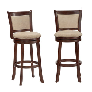 Jaxon Swivel Rubberwood Bar Stool with Upholstered Panel Back for Kitchen Seating