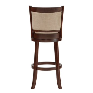 Jaxon Swivel Rubberwood Bar Stool with Upholstered Panel Back for Kitchen Seating