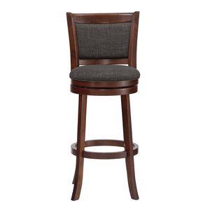 Jaxon Swivel Rubberwood Bar Stool with Upholstered Panel Back for Kitchen Seating