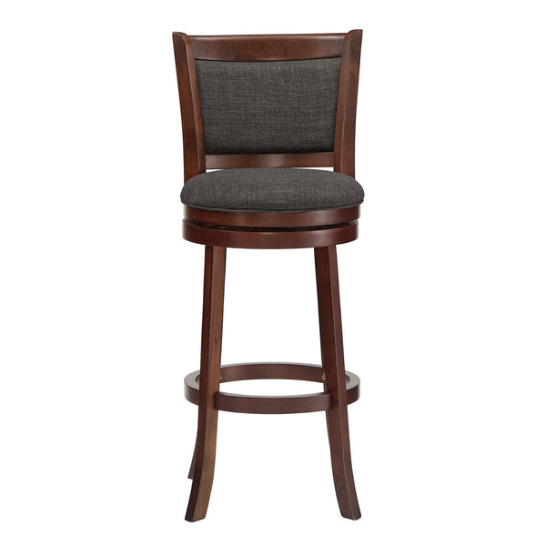 Jaxon Swivel Rubberwood Bar Stool with Upholstered Panel Back for Kitchen Seating