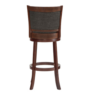 Jaxon Swivel Rubberwood Bar Stool with Upholstered Panel Back for Kitchen Seating